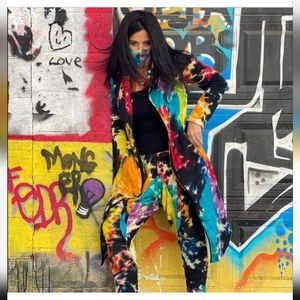 Rock 'n Karma Tie Dye Open Hooded Sweater NWT Cotton Small
